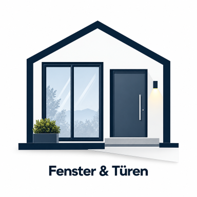 Illustration von Fenster und Hauseingangstür
